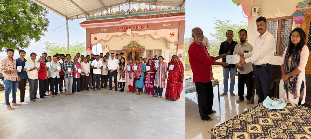 Yarn passbooks distributed in Vithon village, Kutch district, and RMSS Scheme disseminated by Bhuj Warehouse / RO-Ahmedabad, - May 2026