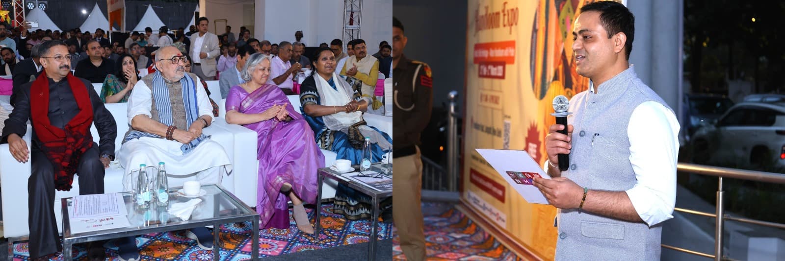 On the occasion of NHDC’s 43rd Foundation Day , a  poem dedicated to the spirit of handloom and  weaver community was recited by an NHDC official, Handloom Haat, Janpath, Feb- 2026.